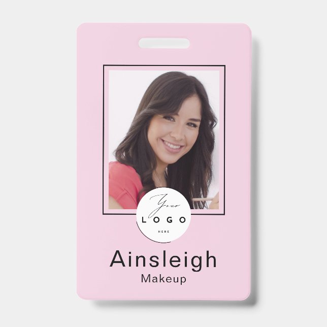 Badge Maquillage photo de logo rose rose (Avant)