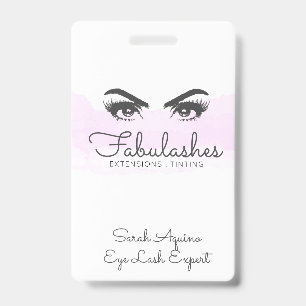 Badge Maquilleuse Cils Extensions de Yeux Sourcils