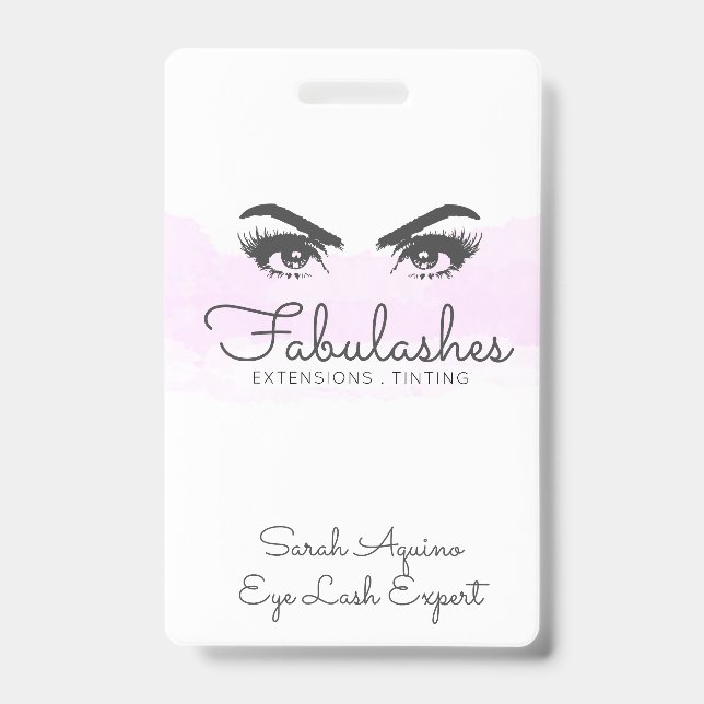 Badge Maquilleuse Cils Extensions de Yeux Sourcils (Avant)
