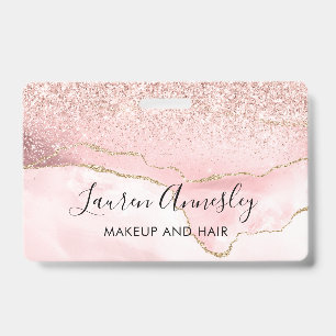 Badge Marbre rose pâle Personnalisé