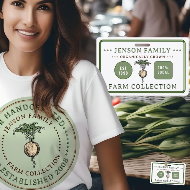 Badge Marché des agriculteurs étiquette durable en plast (Créateur téléchargé)