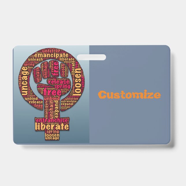 Badge Marche des femmes 2017 levée d'un poing  (Avant)