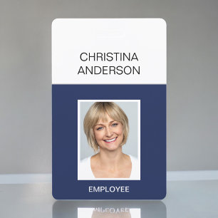 Badge Marine Blue Employé - Nom Photo Travail d'entrepri