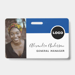 Badge Marine Blue Employé Photo ID de l'entreprise Sécur