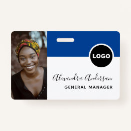 Badge Marine Blue Employé Photo ID de l'entreprise Sécur