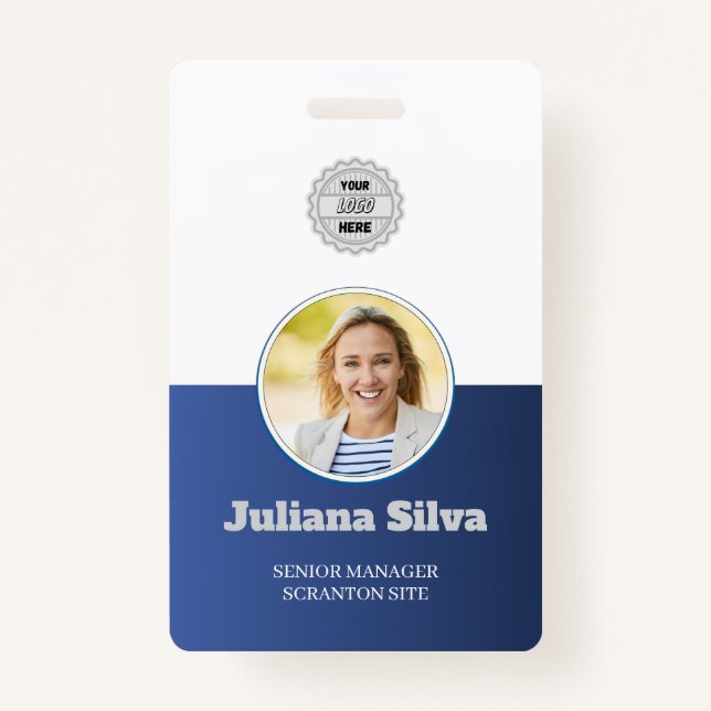 Badge Marine | ID photo de l'employé Sécurité de la soci (Devant)