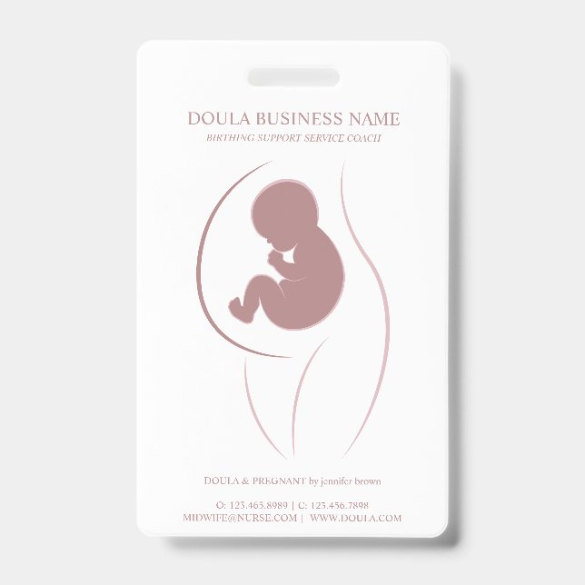 Badge Marque Mère Bébé Rose Poussiéreuse (Avant)