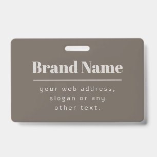 Badge Marque ou Entreprise Moderne Gras Beige Clair et F
