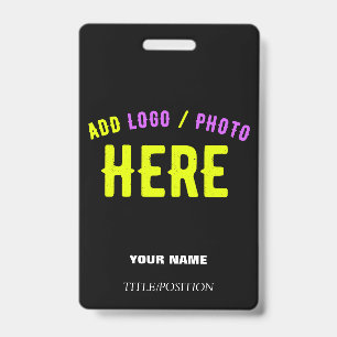 BADGE MARQUE PERSONNALISABLE NOIRE MODERNE ÉLÉGANTE VÉRI