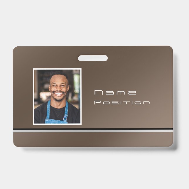 Badge Marron Affaires Moderne Chic (Avant)