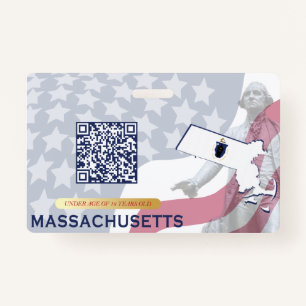 Badge MASSACHUSETTS - ID enfant - Arrière - plan du drap