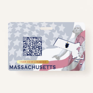 Badge MASSACHUSETTS - ID enfant - Arrière - plan du drap