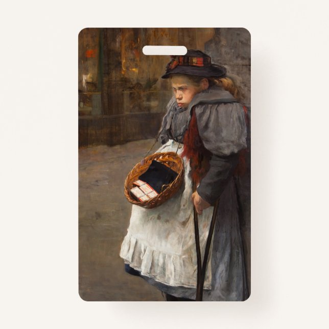 Badge Matchstick Girl pauvre rue Urchin Pauvreté urbaine (Devant)