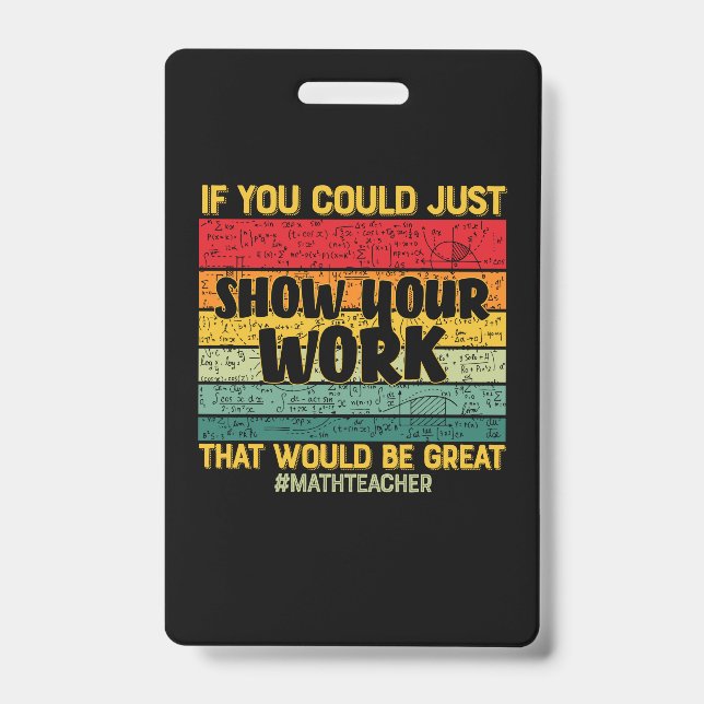 Badge Math Enseignant Maths Si Vous Pouvez Juste (Avant)