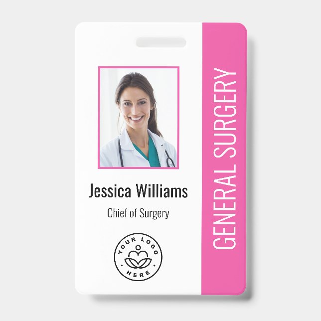 Badge MD Doctor Hospital Code photo Médicale de l'employ (Avant)