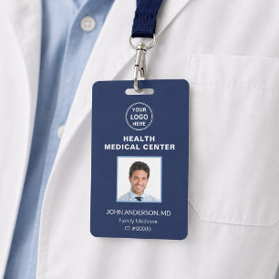 Badge Médecin Clinique Médicale Bleu Marine ID