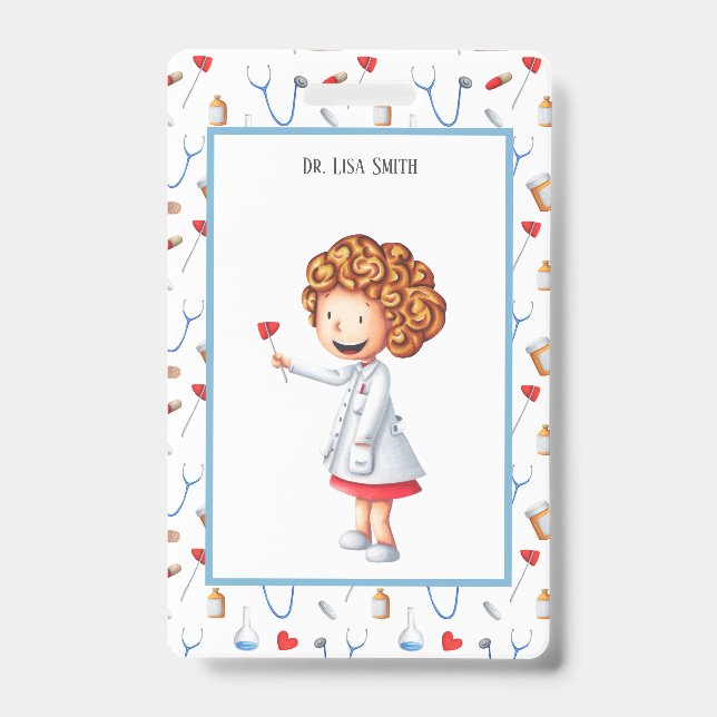 Badge Médecin ou infirmière de la santé personnalisée (Avant)