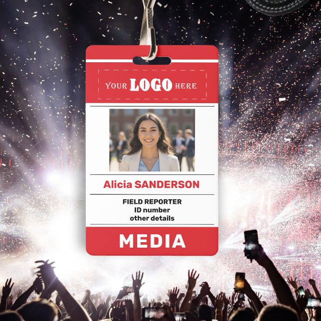 Badge Médias modernes presse logo personnalisé photo rou (Créateur téléchargé)