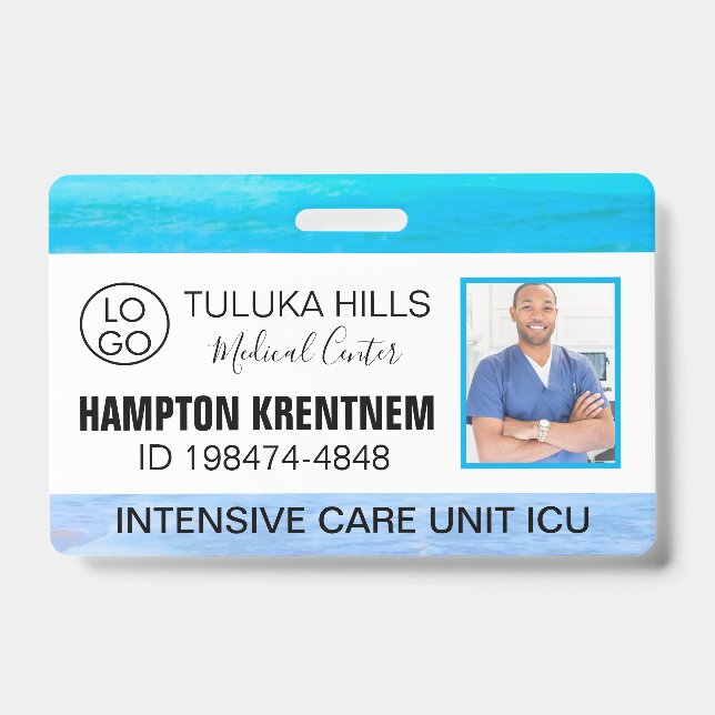 Badge Medica Photo ID Plage S'il vous plaît (Avant)