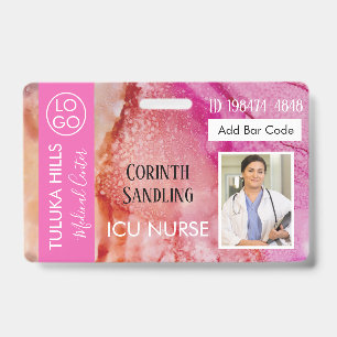 Badge Medica Photo ID Pretty Pink Mélange Encre
