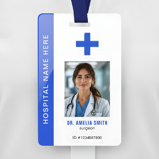 Badge Medical Officer Photo Name QR Code ID