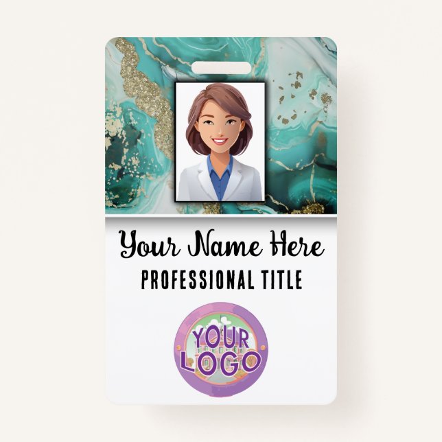 Badge Medical Staff Name Title Logo Nurse Doctor  (Devant)