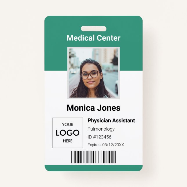 Badge Médicale de l'ID photo de l'employé (Devant)