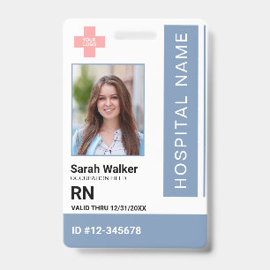 Badge Médicale ID photo employé Hospital Personnel dusty