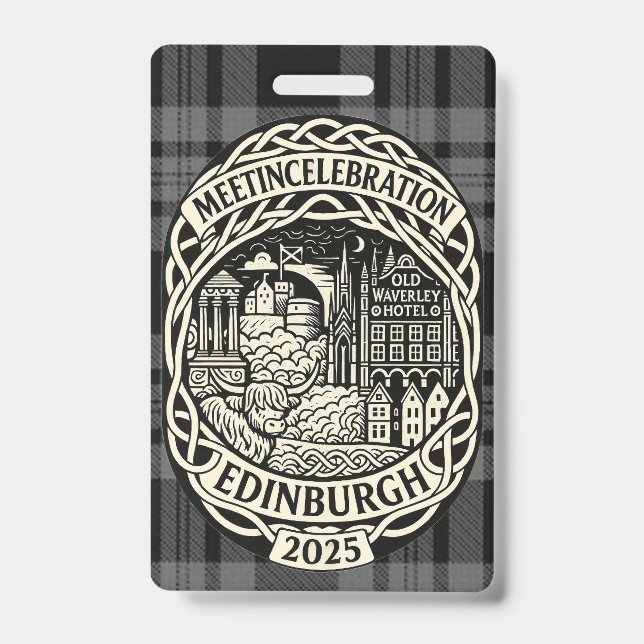 Badge MEETinCelebration Edimbourg - Étiquette de nuit (Avant)