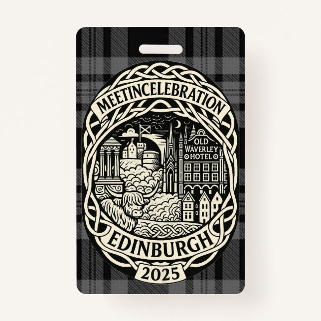 Badge MEETinCelebration Edimbourg - Étiquette de nuit (Devant)