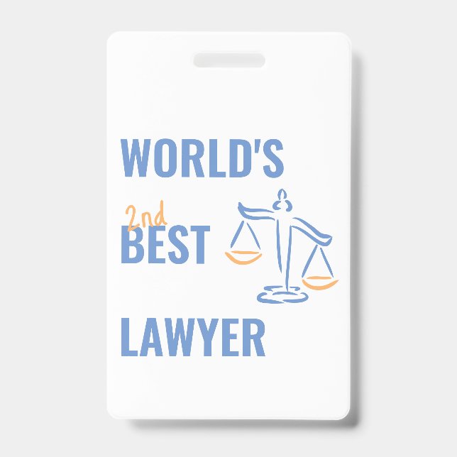 Badge Meilleur avocat du monde. Idée de cadeau pour coll (Avant)