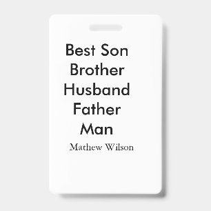 Badge Meilleur homme fils mari papa citations ajouter no