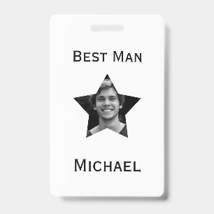 Badge Meilleur homme photo personnalisée en Mariage étoi