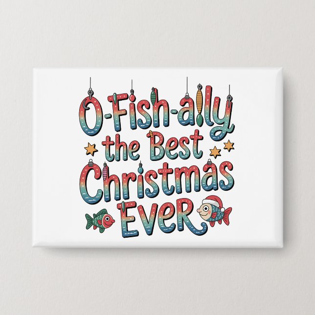 Badge Meilleur Noël de pêche Offishally Ever  (Recto)