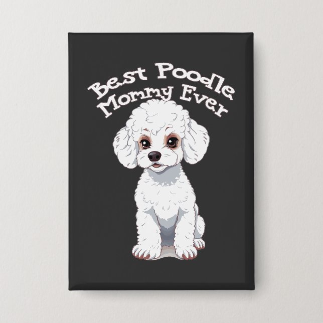 Badge Meilleure maman caniche, maman caniche (Recto)