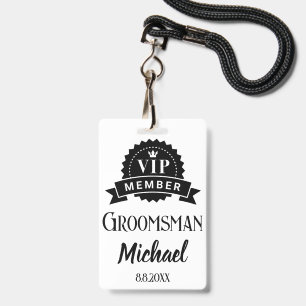 Badge membre VIP garçon d'honneur mariage personnalisé