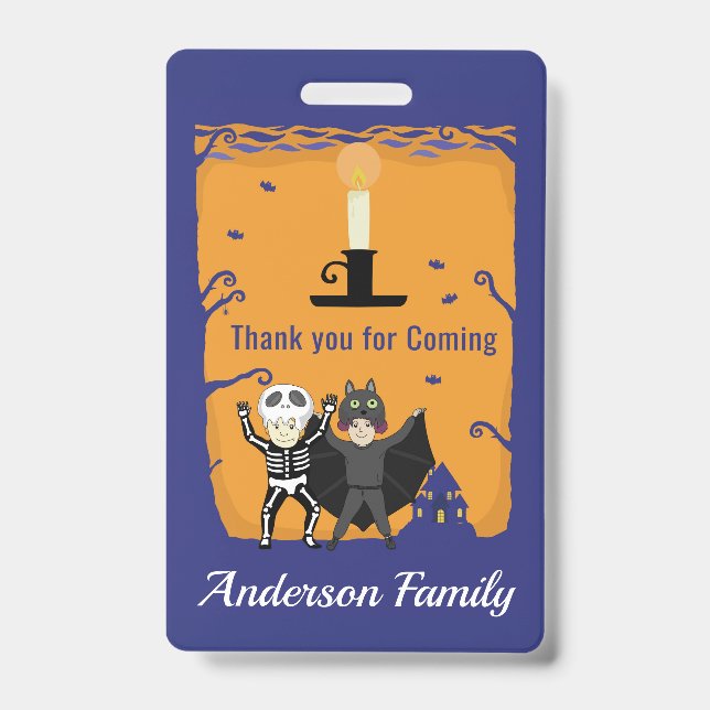 Badge Merci d'anniversaire d'Halloween (Avant)