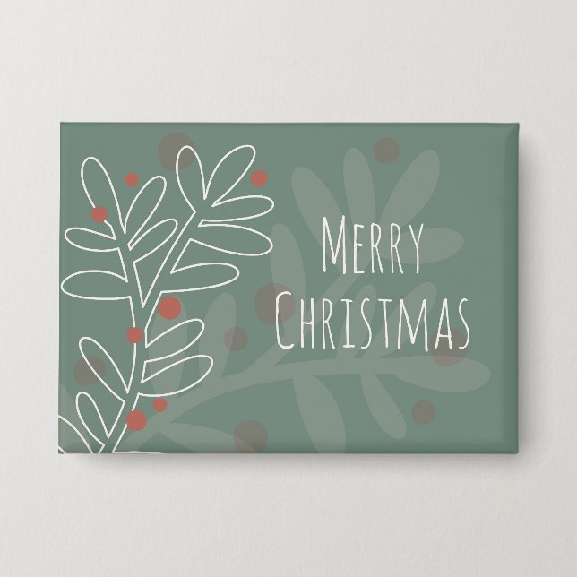 Badge Merry Christmas green mistletoe (Recto)