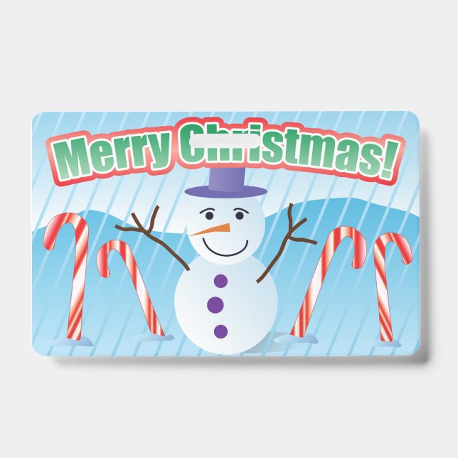 BADGE MERRY CHRISTMAS SNOWMAN (Avant)