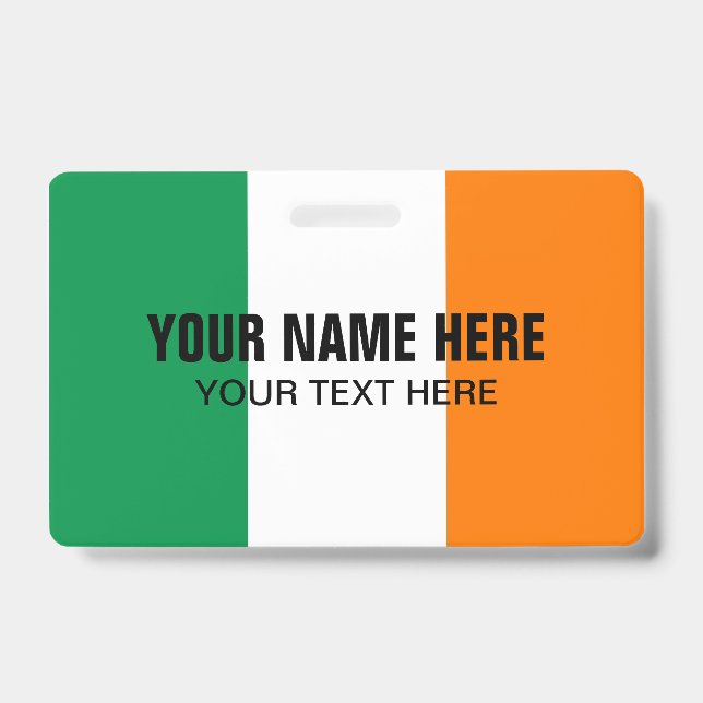 badge métallique personnalisé avec logo irlandais (Avant)