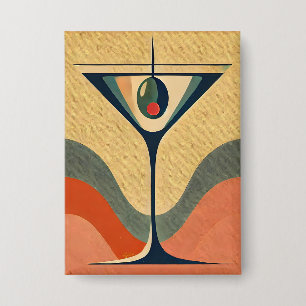 Badge Mi-siècle Moderne "vague de martini à l'olive pime