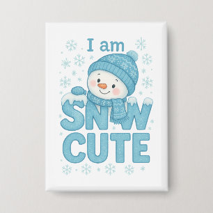 Badge Mignon Je Suis Neige Mignon Bonhomme de Neige Vaca