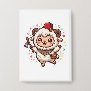 Badge Mignon Kawaii Mouton Marocain Eid al-Adha Chapeau 