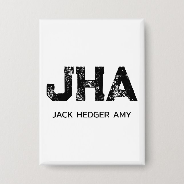 BADGE MINIMALIST BLACK THREE LETTER MONOGRAM NAME WHITE (Recto)