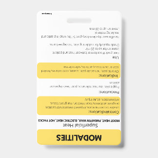 Badge Modalités (chaud/froid) Référence de la carte d'in