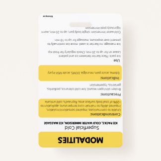 Badge Modalités (chaud/froid) Référence de la carte d'in