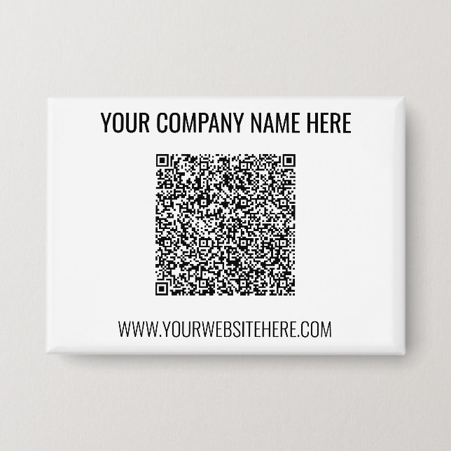 Badge Modèle de bouton de texte personnalisé et code QR (Recto)