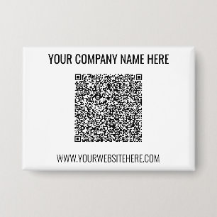 Badge Modèle de bouton QR Code et texte personnalisé