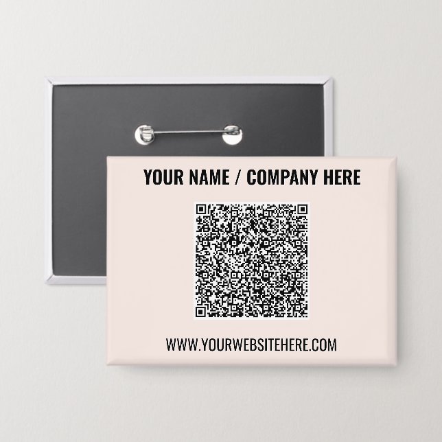 Badge Modèle de boutons de code QR pour votre propre ent (Recto/Verso)