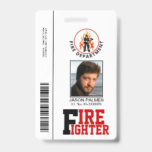 Badge Modèle de carte d'identité photo rouge du départem